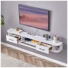 Meuble TV Flottant, 67"Meuble TV Flottant Mural, Console Multimédia avec Trou pour Câble, Meuble De Rangement pour Centre De 