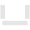 ADWOA Ensemble de Meubles TV 4 pcs Blanc Bois dingénierie,Meuble TV,Table Basse Salon Meuble TV,Table Basse LED Couleurs