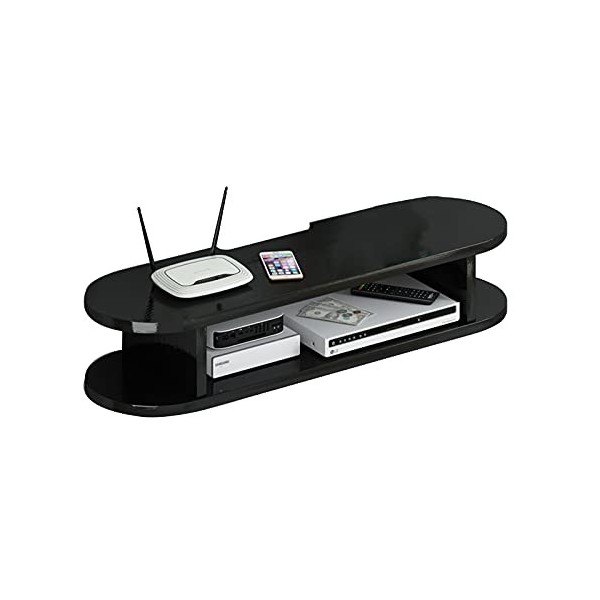 SORVA Support de boîtier décodeur en Bois Massif, étagère de composant de Meuble TV Flottant, Console de Meuble TV Murale pou