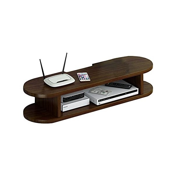 SORVA Support de boîtier décodeur en Bois Massif, étagère de composant de Meuble TV Flottant, Console de Meuble TV Murale pou