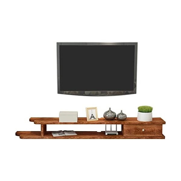 Uvency Meuble Tv Mural Console Multimédia Murale Asymétrique, Meuble Tv Flottant, Étagères de Rangement Murales, Meuble Tv 35