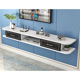 StrOux Meuble TV Flottant Meuble TV Flottant, Meuble TV Mural Console Audio Vidéo Centre de Divertissement Composant Étagère 