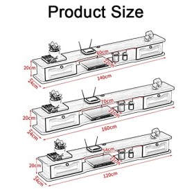 Étagère de Meuble TV Flottant Meuble TV Flottant Fixé au Mur Composant darmoire de Centre de Divertissement, pour Unité de S
