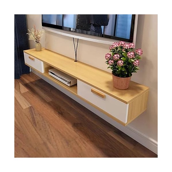 KOWJIFH Meuble TV pour téléviseurs, Meuble TV avec Espace de Rangement, Meuble TV Mural, étagère TV Flottante, étagère Murale