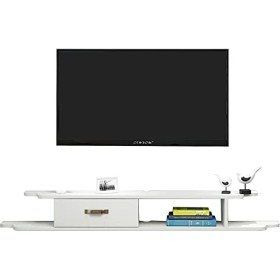 EsEntL Meuble TV Mural Console Multimédia Murale, Meuble TV Flottant Asymétrique, Étagères de Rangement Murales, Meuble TV 47