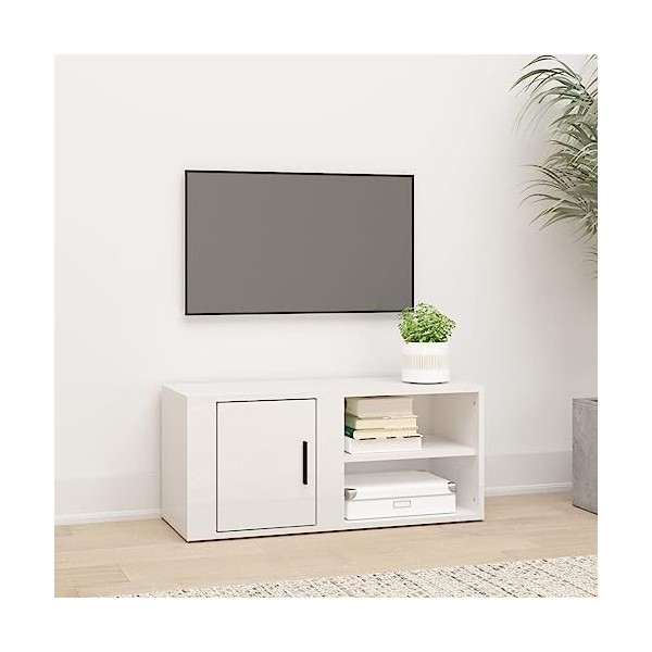 VEEKI Meuble TV, Meuble TV Suspendu, Meuble TV Industriel, Meuble TV Bois, Meuble Chambre, Convient pour Salon ou Chambre, Bl