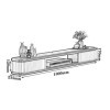 Support TV Flottant Console de télévision Murale Console multimédia avec étagère de Rangement Ouverte Console Murale/Audio Co
