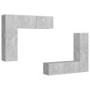 SKM Ensemble de Meubles TV 4 pcs Gris béton Aggloméré-9110