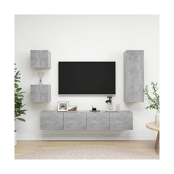 VEEKI Meuble TV, Meuble TV Suspendu, Meuble, Meuble TV avec Rangement，Meuble Industriel, Convient pour Salon ou Chambre, Ense