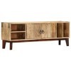 Keyur Meuble TV, Banc TV Buffet Bas Support de Télévision Meuble Télé Meuble TV 130x30x46 cm Bois Massif de manguier Brut