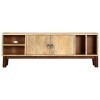 Keyur Meuble TV, Banc TV Buffet Bas Support de Télévision Meuble Télé Meuble TV 130x30x46 cm Bois Massif de manguier Brut