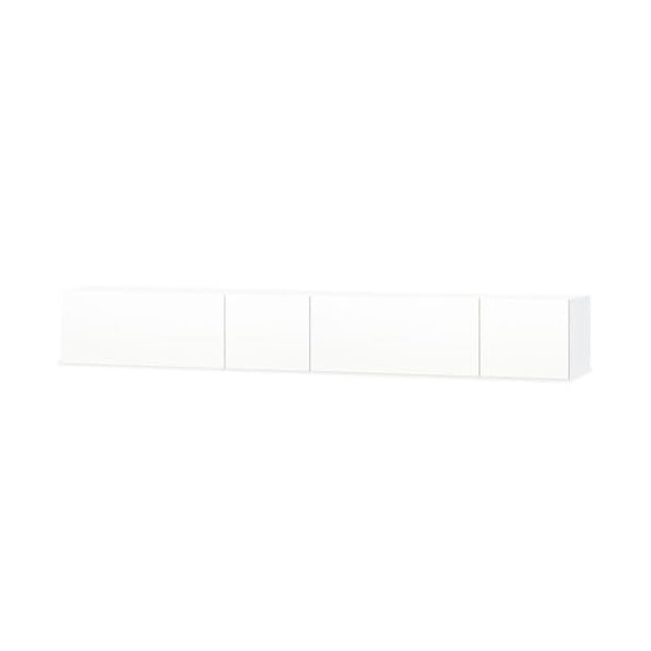 [Meuble TV Moderne Blanc Brillant] – Meuble en aggloméré de 120 cm pour Centre de Divertissement et Console multimédia-Blanc