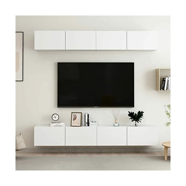 Chenshu Meubles TV Meuble TV Mural Grand Espace de Rangement Meuble Television Table TV Salon Table Television Meubles TV 4 p