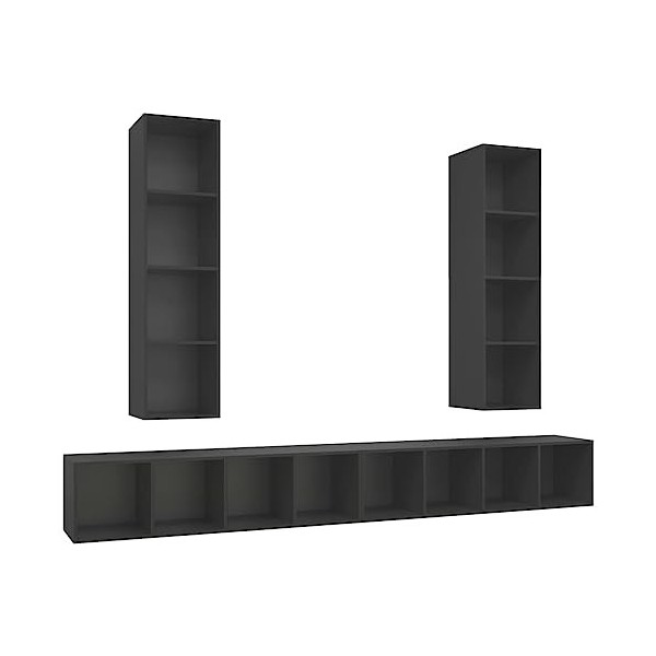 WREWING Meuble TV,Support pour Téléviseur Jusqu’à 50-80 Pouces,Table Télé avec Étagères Réglables,Bas Table TV Support de Tél