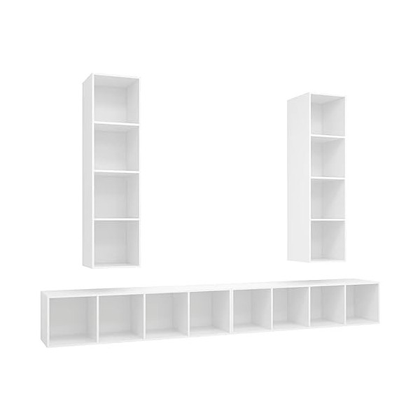 Meuble TV,Étagère TV Flottante, Support de Télévision Flottant Fixé au Mur Centre de Console Multimédia de Divertissement Gra