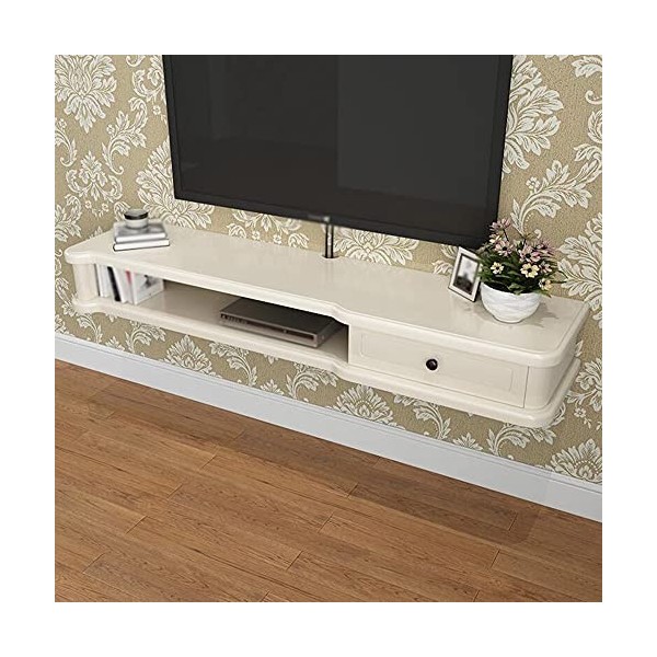EsEntL Meuble TV Flottant, étagère TV Murale avec Trou de Fil, Convient pour boîte de jonction de télécommande, Console de Je
