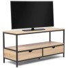 IDMarket - Meuble TV Detroit 2 tiroirs Design Industriel 113 cm