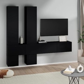 Générique Meuble TV Mural Noir Bois dingénierie,73.5 KG,3114567, Meubles, Meubles TV