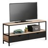IDMarket - Meuble TV 2 tiroirs Noirs Boston Design Industriel 113 cm