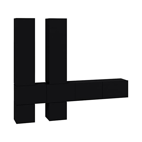 Générique Meuble TV Mural Noir Bois dingénierie,73.5 KG,3114567, Meubles, Meubles TV