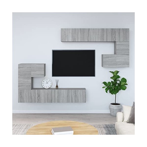 Générique Meuble TV Mural Sonoma Gris Bois dingénierie,78.8 KG,3114588, Meubles, Meubles TV