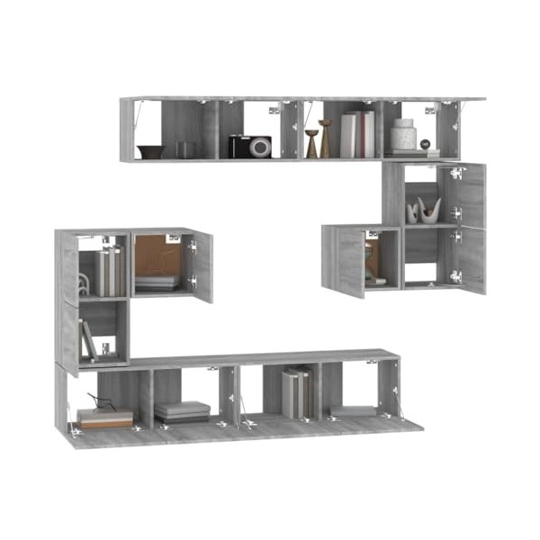 Générique Meuble TV Mural Sonoma Gris Bois dingénierie,78.8 KG,3114588, Meubles, Meubles TV