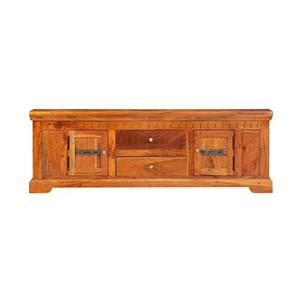 lvssiao Meuble de salon en bois massif Acacia 119 x 30 x 40 cm Meuble TV en bois pour salon chambre à manger