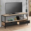IDMarket - Meuble TV 2 tiroirs Noirs Boston Design Industriel 113 cm