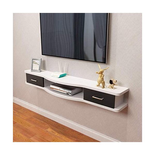 TV Flottant Support Moderne Support Mural TV Console Media Audio/Video Console avec Portes darmoires Flottant Hutch Armoire 
