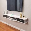 TV Flottant Support Moderne Support Mural TV Console Media Audio/Video Console avec Portes darmoires Flottant Hutch Armoire 