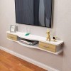 TV Flottant Support Moderne Support Mural TV Console Media Audio/Video Console avec Portes darmoires Flottant Hutch Armoire 