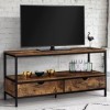 IDMarket - Meuble TV Dayton 2 tiroirs Bois Effet Vieilli Design Industriel 113 cm
