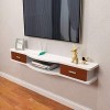 TV Flottant Support Moderne Support Mural TV Console Media Audio/Video Console avec Portes darmoires Flottant Hutch Armoire 
