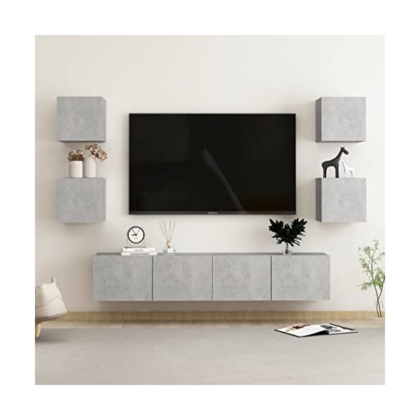 VEEKI Meuble TV, Meuble TV Suspendu, Meuble, Meuble TV avec Rangement，Meuble Industriel, Convient pour Salon ou Chambre, Ense