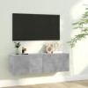 FIRBNUS Meuble TV Gris Béton 100x30x30 cm Aggloméré Meuble HiFi Design Tendance Meuble de Télévision Grand Espace de Rangemen