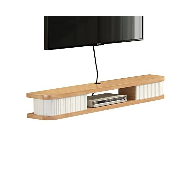 EsEntL Meuble TV Mural 31,4/39,3/47,2/55,1 Pouces Support TV Flottant Mural Blanc, étagère de Rangement pour Console multiméd
