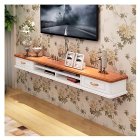 Étagère TV Flottante, Support de Meuble TV Mural Flottant, Console multimédia Murale, Support de Rangement Moderne pour Centr