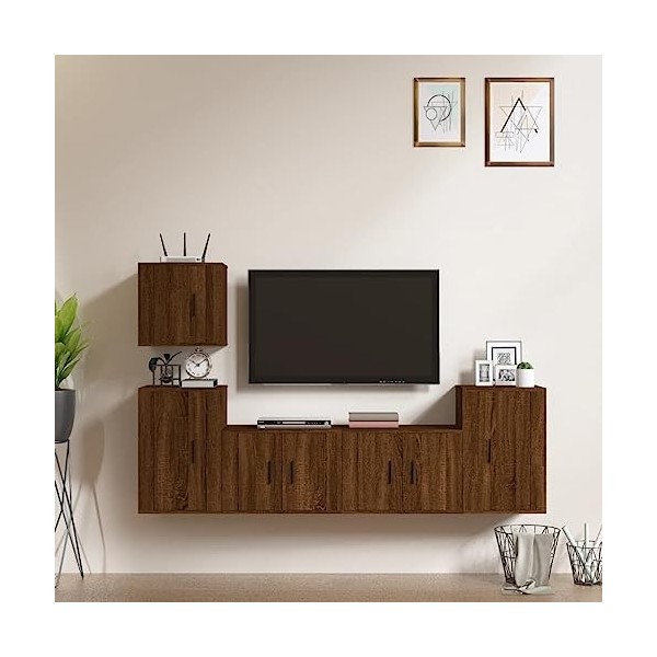 VEEKI Meuble TV, Meuble TV Suspendu, Meuble TV Industriel, Meuble TV Bois, Meuble Chambre, Convient pour Salon ou Chambre, En