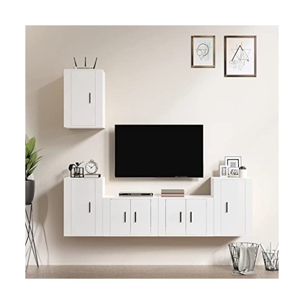 VEEKI Meuble TV, Meuble TV Suspendu, Meuble TV Industriel, Meuble TV Bois, Meuble Chambre, Convient pour Salon ou Chambre, En