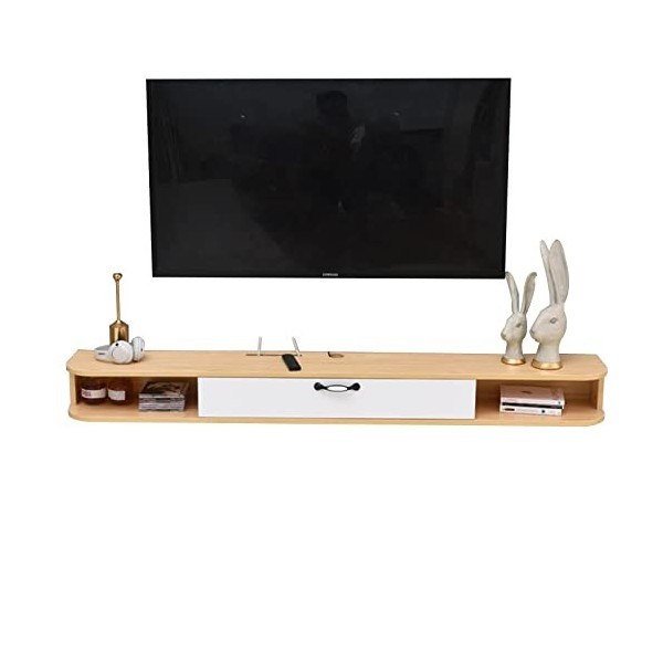 EsEntL Meuble TV Mural Meuble TV Flottant, Console multimédia Murale, étagère de Rangement multimédia pour Salon, Chambre à C