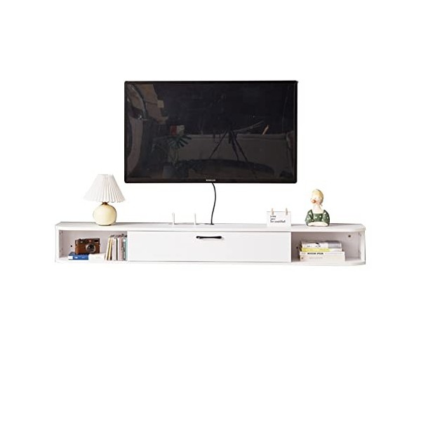 EsEntL Meuble TV Mural Meuble TV Flottant, Console multimédia Murale, étagère de Rangement multimédia pour Salon, Chambre à C