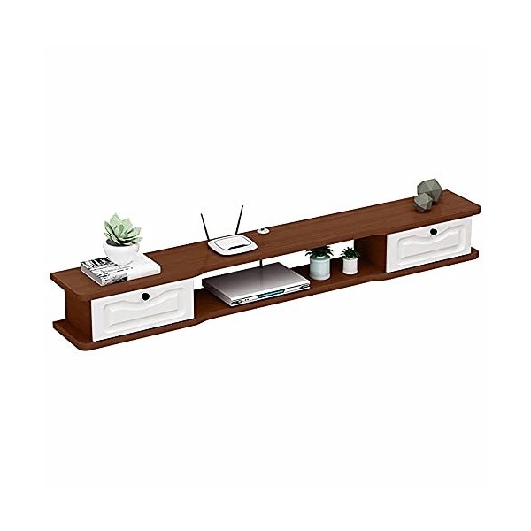 EsEntL Meuble TV Flottant, étagère de Rangement multimédia avec Gestion des câbles, pour Salon, Bureau, Chambre à Coucher, un