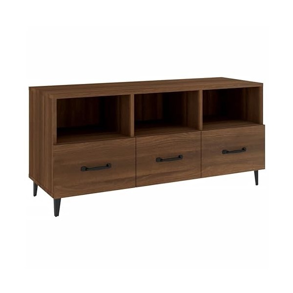 vidaXL Meuble TV Centre de Divertissement Unité Multimédia Meuble de Rangement Salle de Séjour Intérieur Blanc 102x35x50 cm B