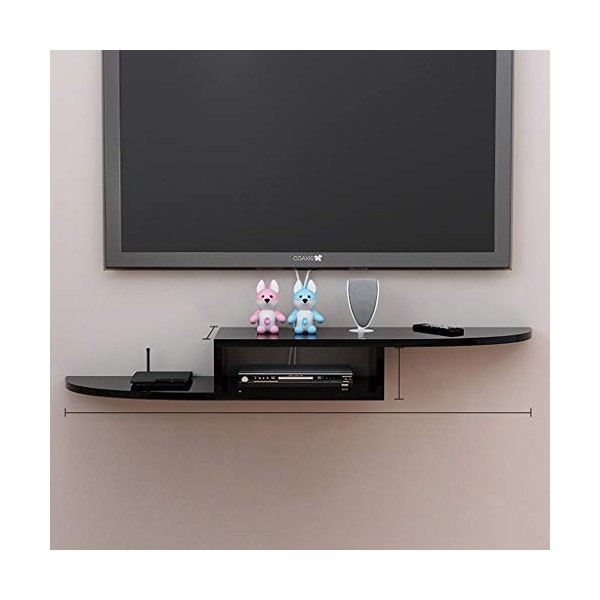 Meuble TV, Lowboard TV, étagères flottantes, console TV flottante, console multimédia murale de 47,2 pouces, pour accessoires