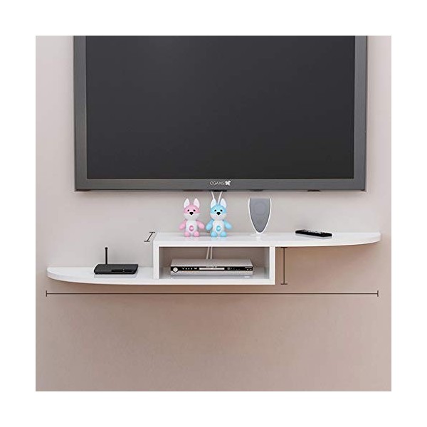 Meuble TV, Lowboard TV, étagères flottantes, console TV flottante, console multimédia murale de 47,2 pouces, pour accessoires
