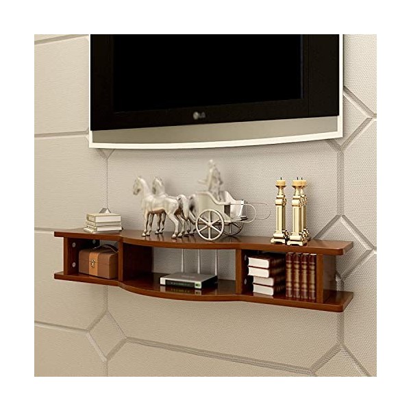 LILUKO Meuble TV Flottant, Meuble De Rangement Ouvert pour Meuble TV Set-Top Box Étagère Murale, Économisez De lespace Sapp