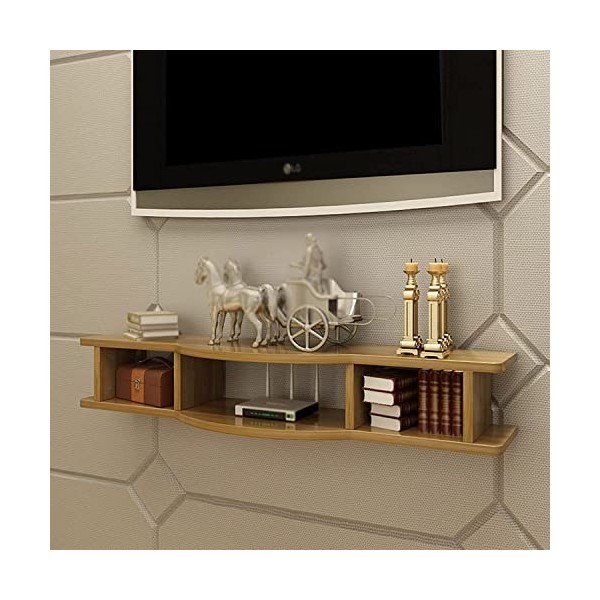 LILUKO Meuble TV Flottant, Meuble De Rangement Ouvert pour Meuble TV Set-Top Box Étagère Murale, Économisez De lespace Sapp