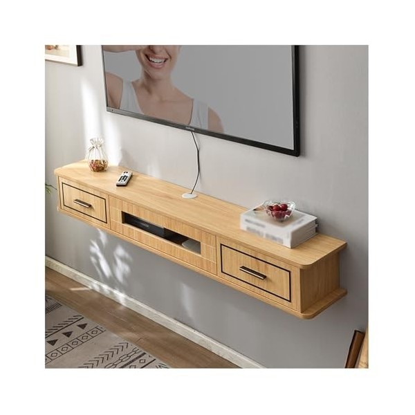 Meuble TV Mural de 59 Pouces, Meuble TV Flottant, Console TV Flottante Moderne, Centre de Divertissement Flottant avec étagèr