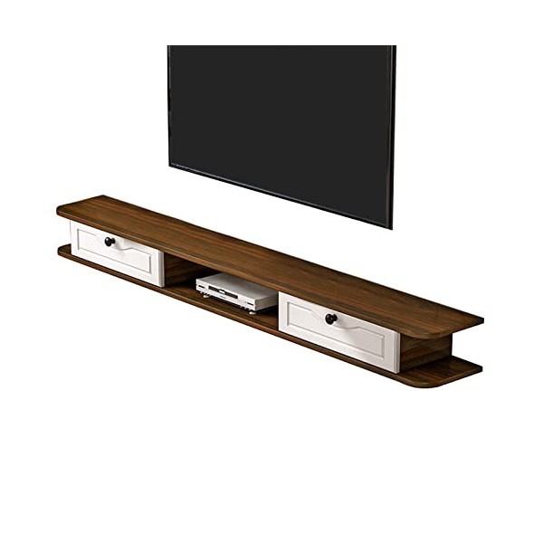 Étagère Flottante pour Meuble TV, 39,3/47,2/55. Console de Centre de Divertissement multimédia Murale 1 po avec 2 Portes, Meu
