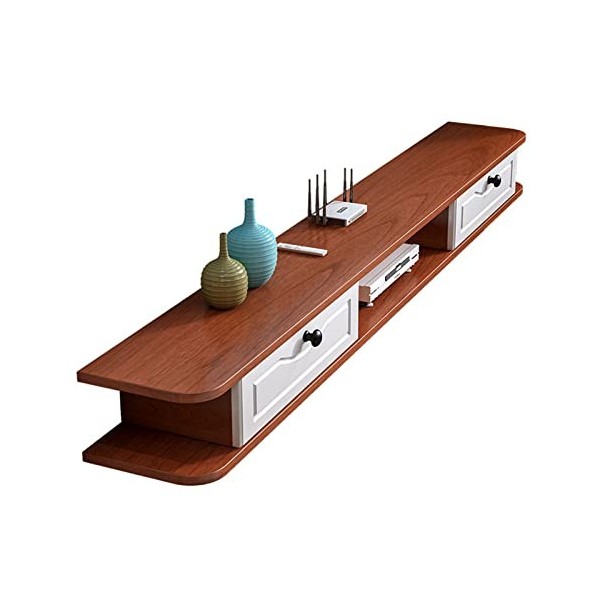 Étagère Flottante pour Meuble TV, 39,3/47,2/55. Console de Centre de Divertissement multimédia Murale 1 po avec 2 Portes, Meu